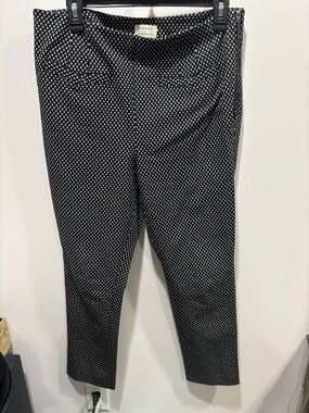 Anthropologie Black and White Microdot Stretch Pants
